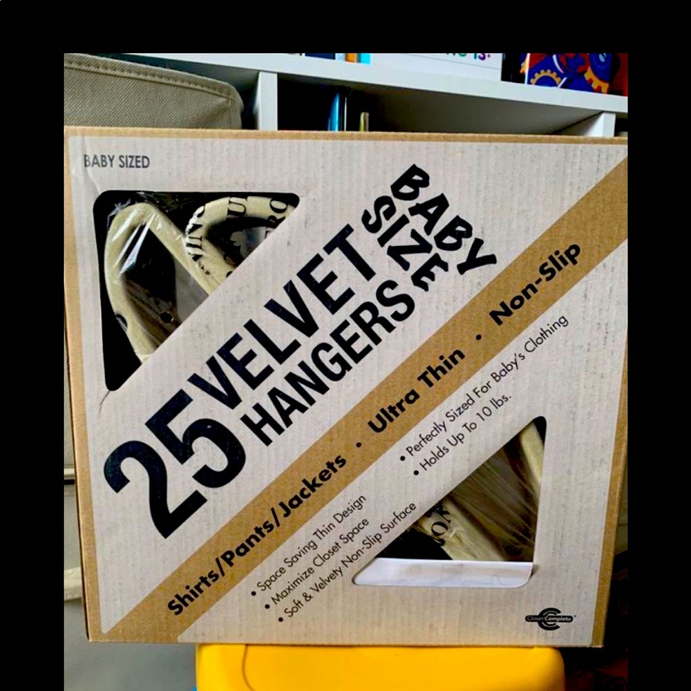 25 NEW velvet beige hangers for baby/toddler